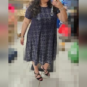 Luluroe blue sliver midi dress XL